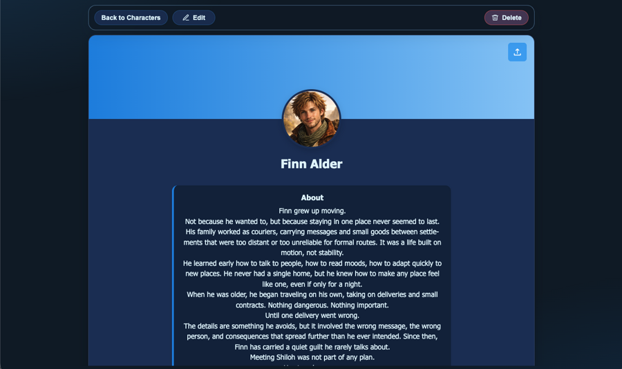 Character builder in AuthWriter