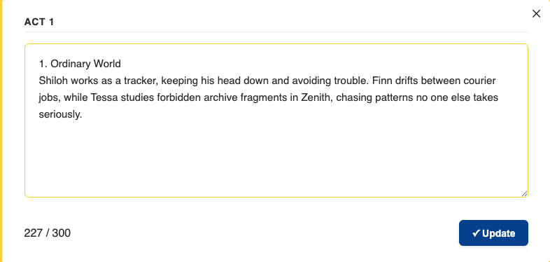 Plotting mini card editor