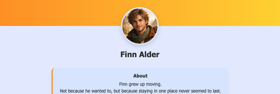 Character profile detail view