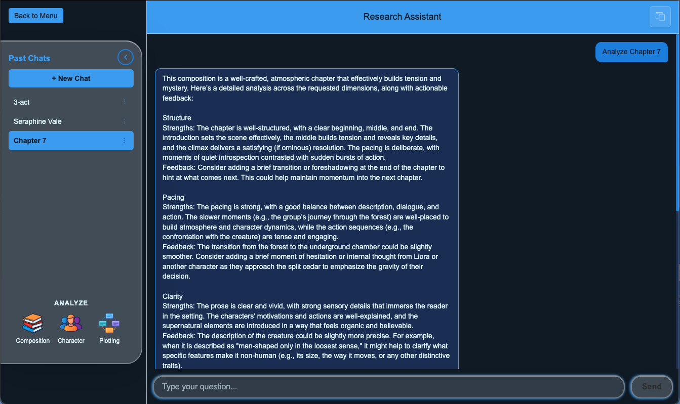 AI research panel in AuthWriter